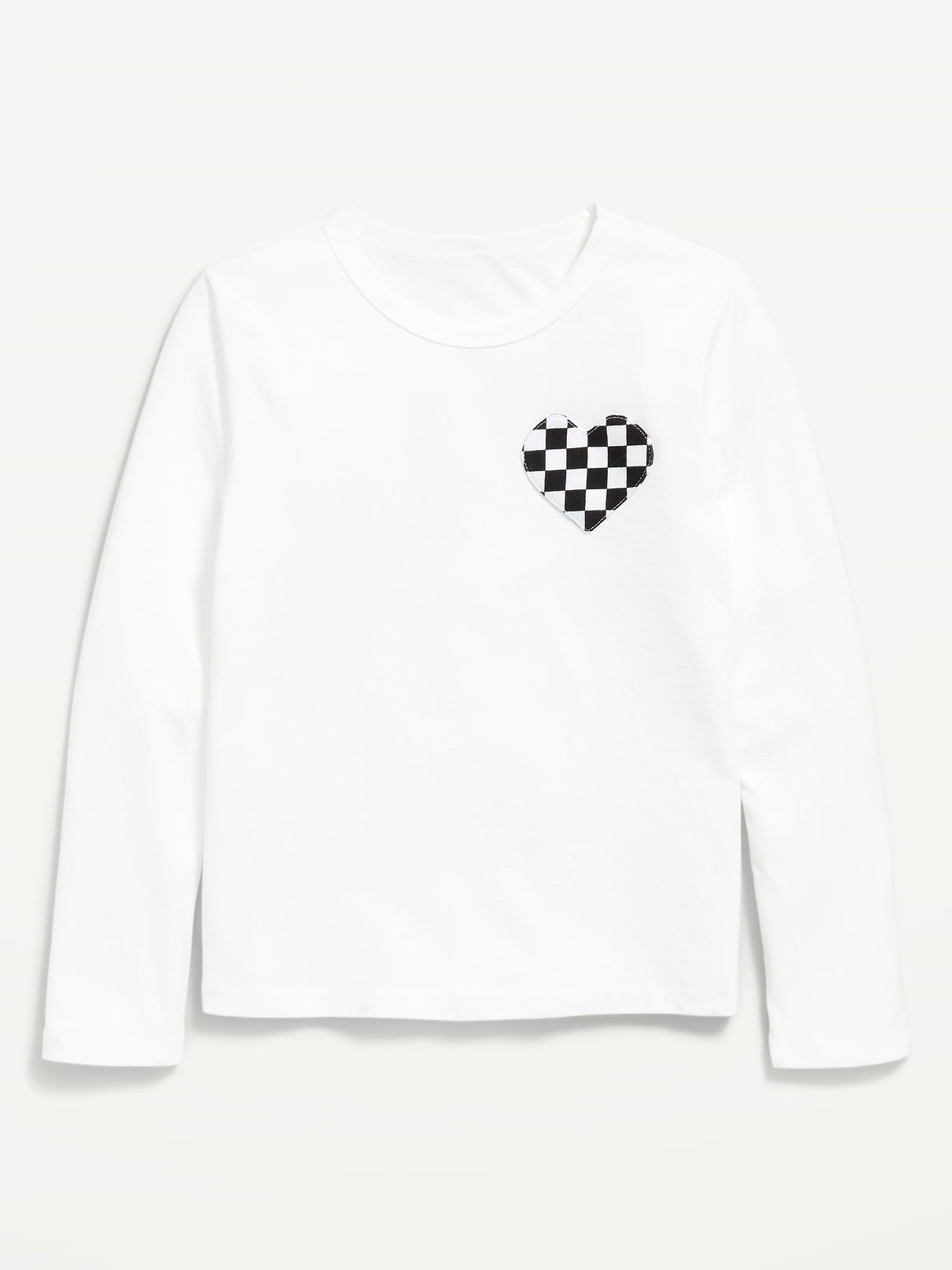 Image 1 of 3, crew neck, long sleeves, heart patch at chest, Product #906033