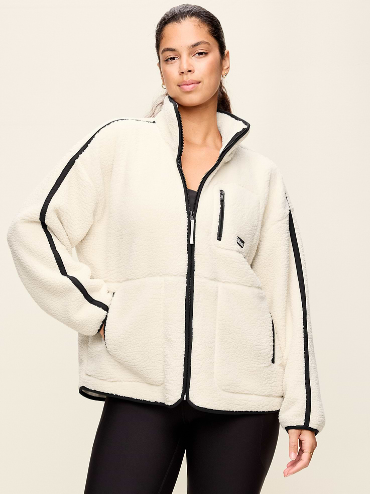 Image 6 of 9, Loose Sherpa Quarter-Zip Pullover