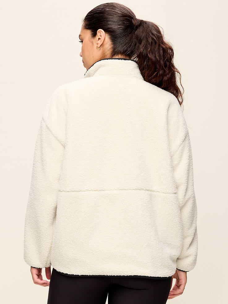 Image 7 of 9, Loose Sherpa Quarter-Zip Pullover