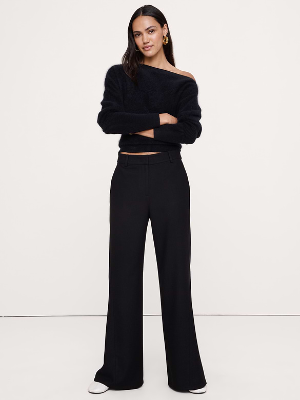 High-Rise Flare Italian Flannel Pant