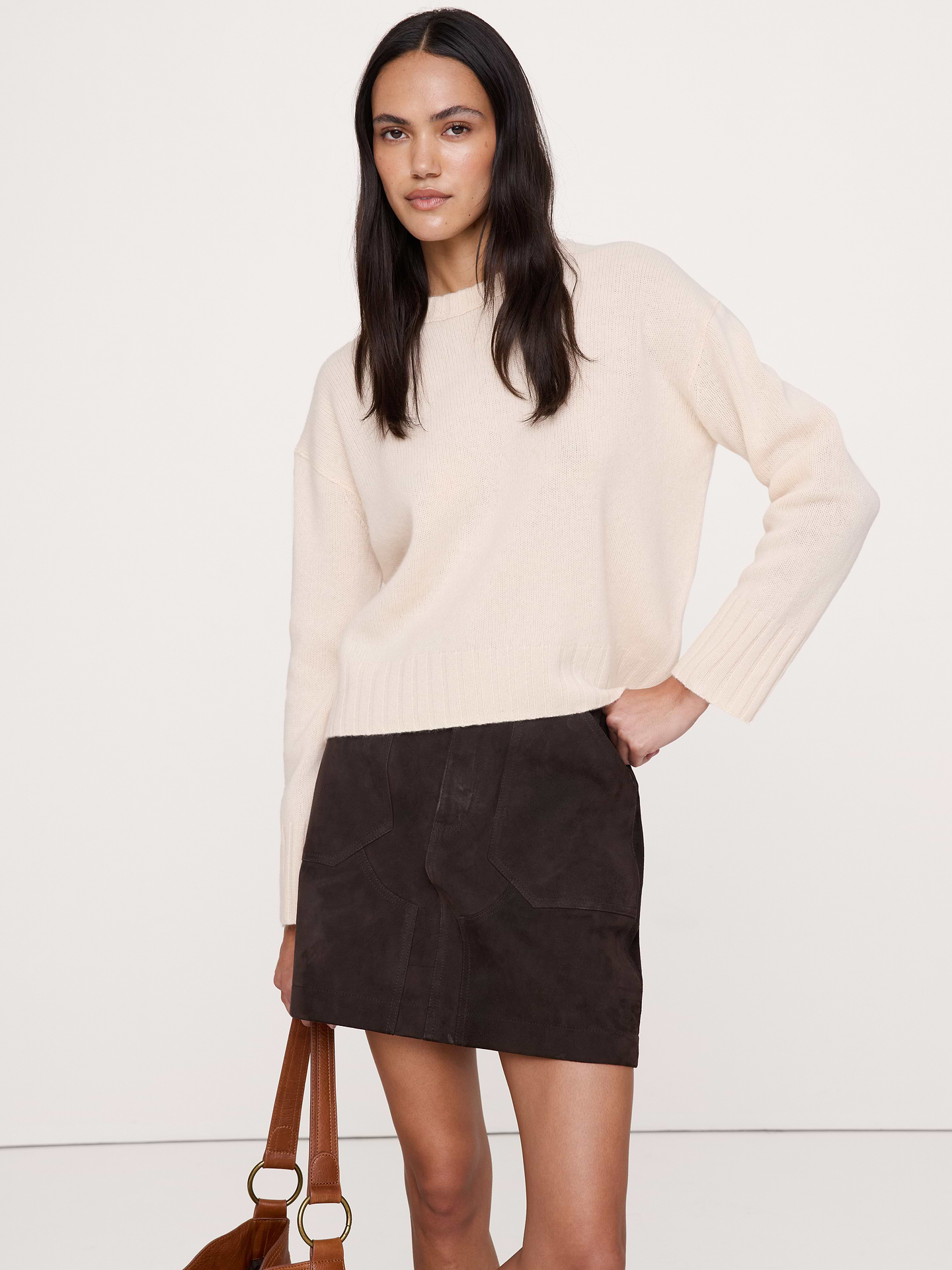 Image number 1 showing, Oversized Midweight Cashmere Crew-Neck Sweater