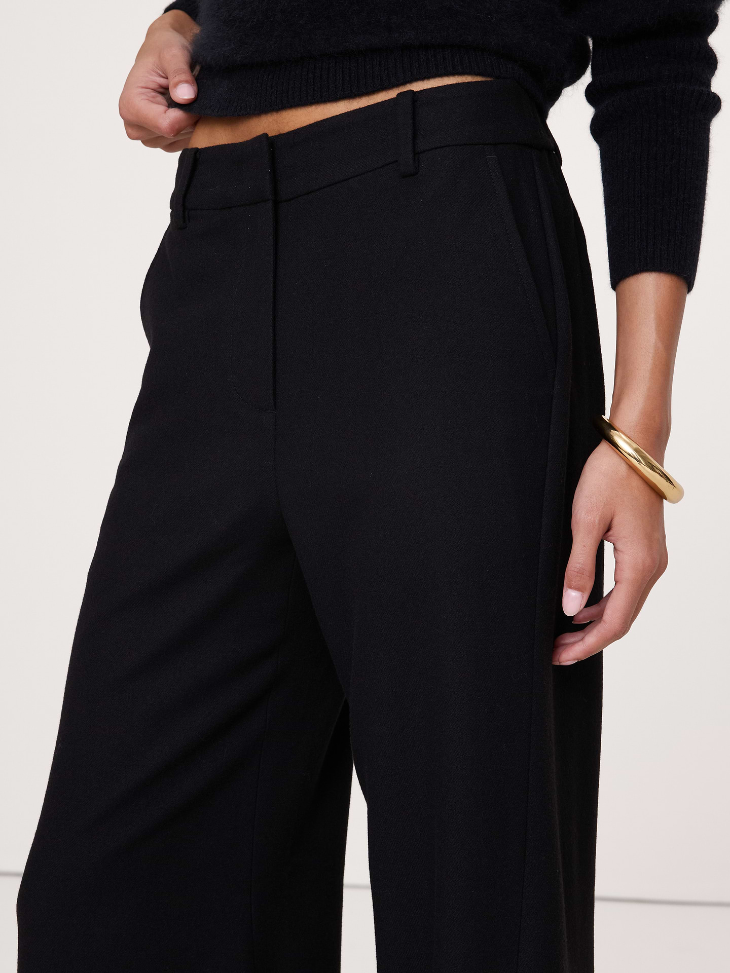 Image 7 of 8, High-Rise Flare Italian Flannel Pant