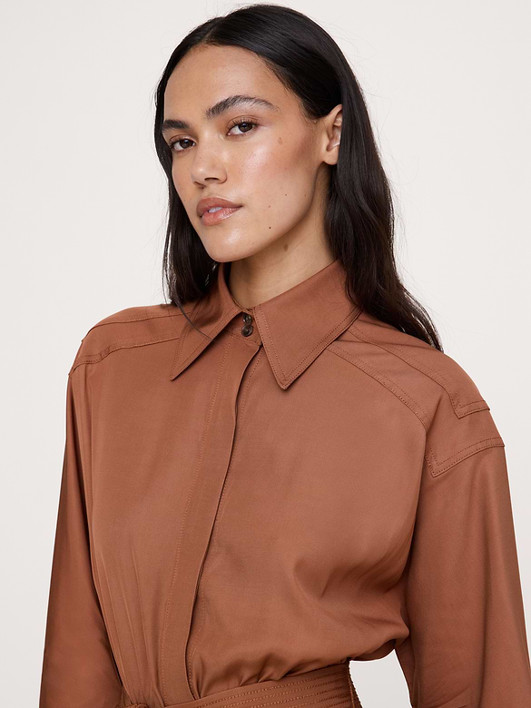 Viscose Midi Shirt Dress