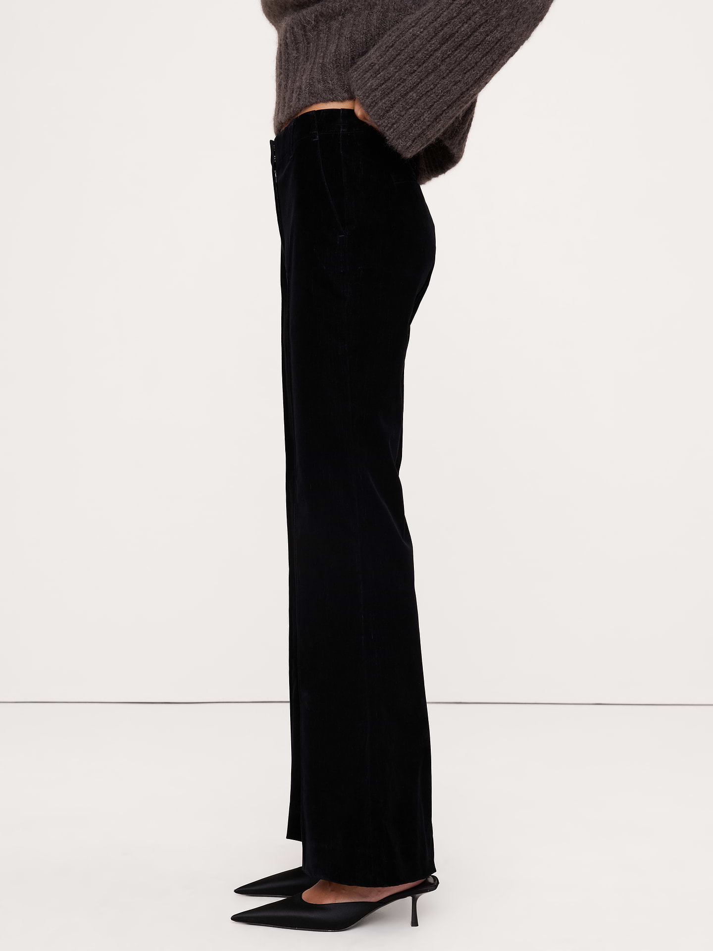 Image 3 of 4, High-Rise Super Flare Flocked Pant
