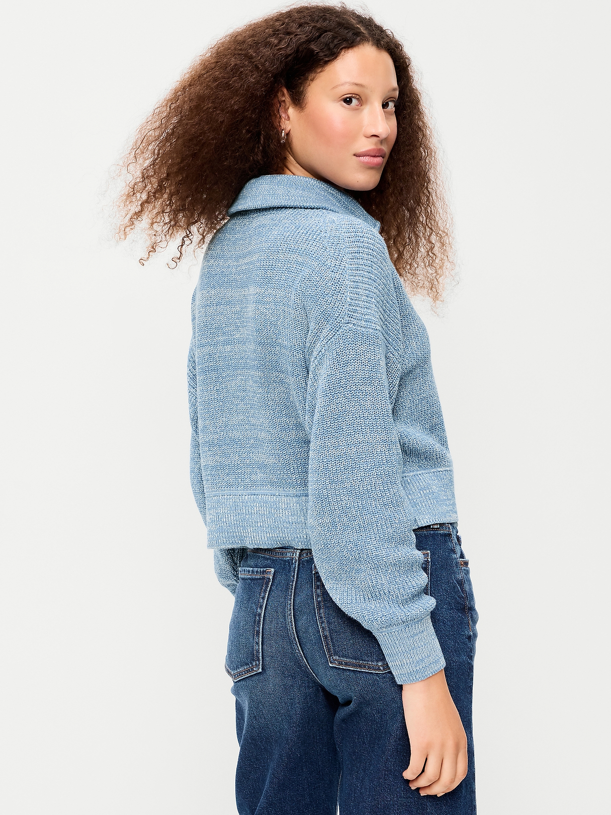 Seaside Cotton Shaker Oversized Half-Zip Sweater | Old Navy