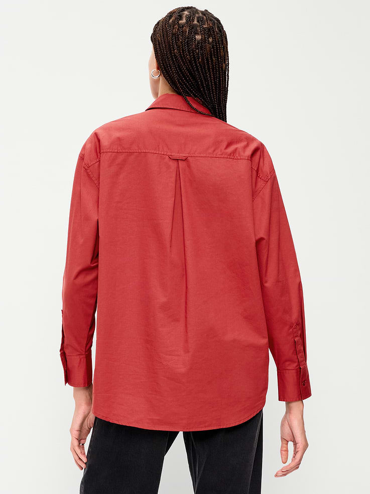 Image 2 of 8, Oversized Button-Down Boyfriend Shirt