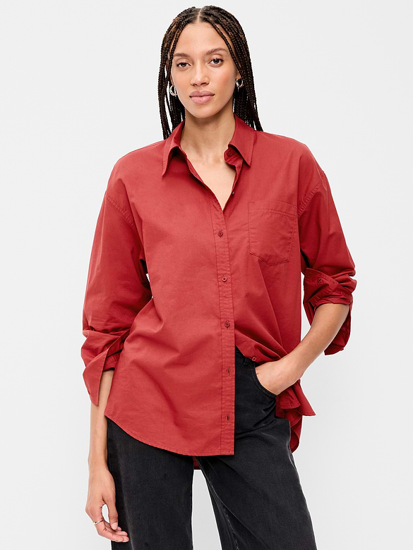 Oversized Button-Down Boyfriend Shirt