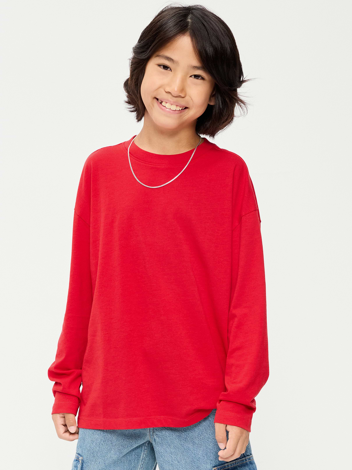 Image 1 of 1, crew neck, long sleeves, drop shoulders, Product #907354