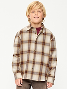L'image numéro 1 présente Chemise en flanelle surdimensionnée à manches longues pour garçon
