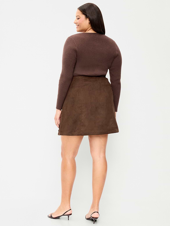 Faux-Suede Mini Skirt