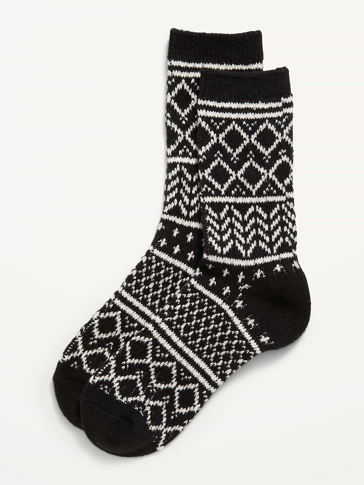 Image 1 of 2, rib-knit openings, notched seams for comfort, fair isle print, Product #908029