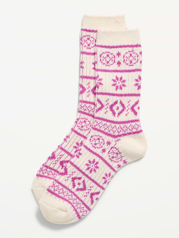 Fair Isle Crew Socks for Women