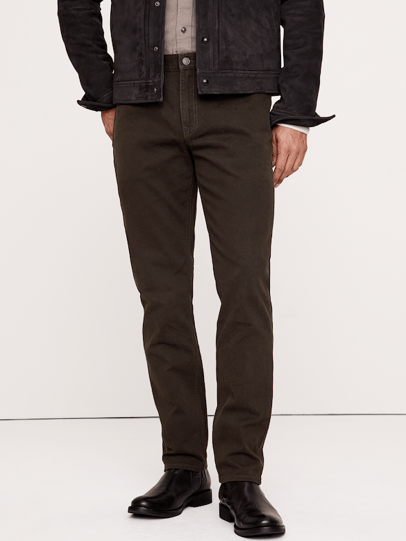 Pantalon Voyageur étroit en tissu brossé