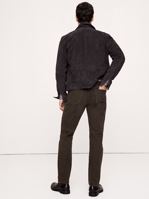 Pantalon Voyageur étroit en tissu brossé