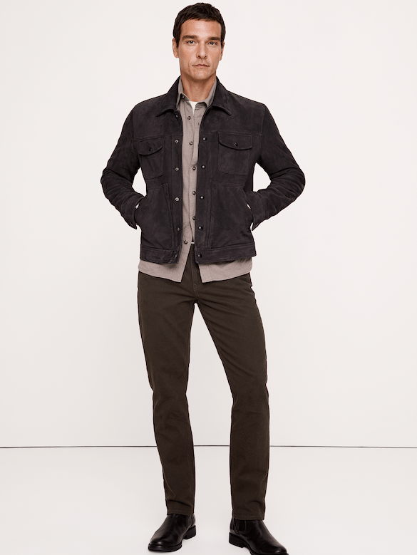 Pantalon Voyageur étroit en tissu brossé