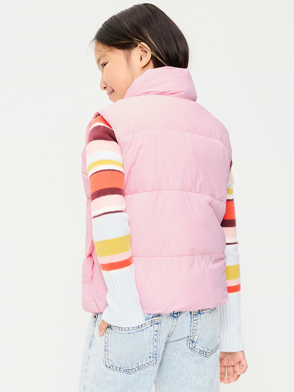 Water-Resistant Quilted Puffer Vest for Girls
