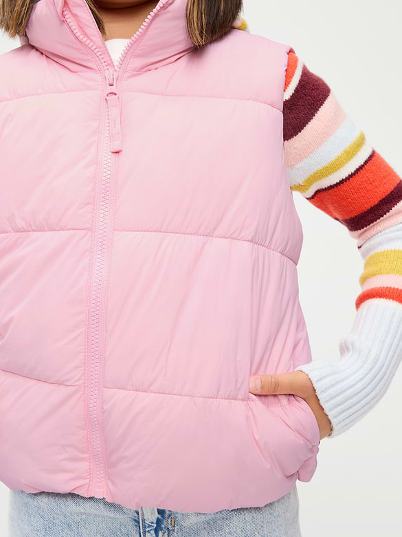 Water-Resistant Quilted Puffer Vest for Girls