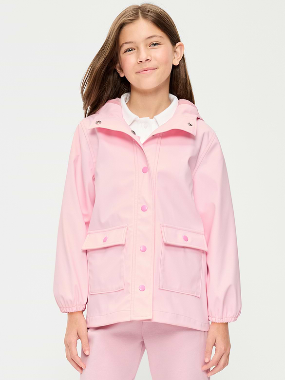 Water-Resistant Oversized Hooded Jacket for Girls
