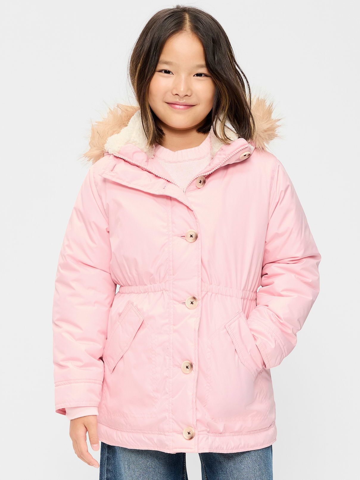 Image number 1 showing, Water-Resistant Parka Jacket for Girls