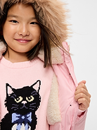 Image number 4 showing, Water-Resistant Parka Jacket for Girls