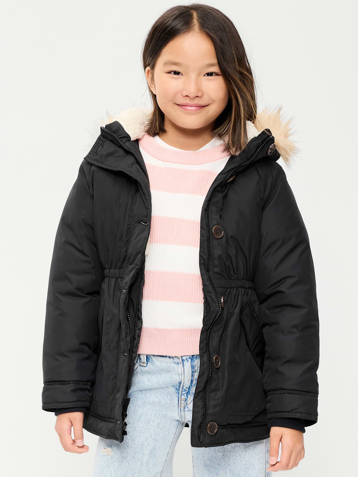 Image number 1 showing, Water-Resistant Parka Jacket for Girls