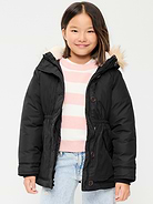 Image number 1 showing, Water-Resistant Parka Jacket for Girls