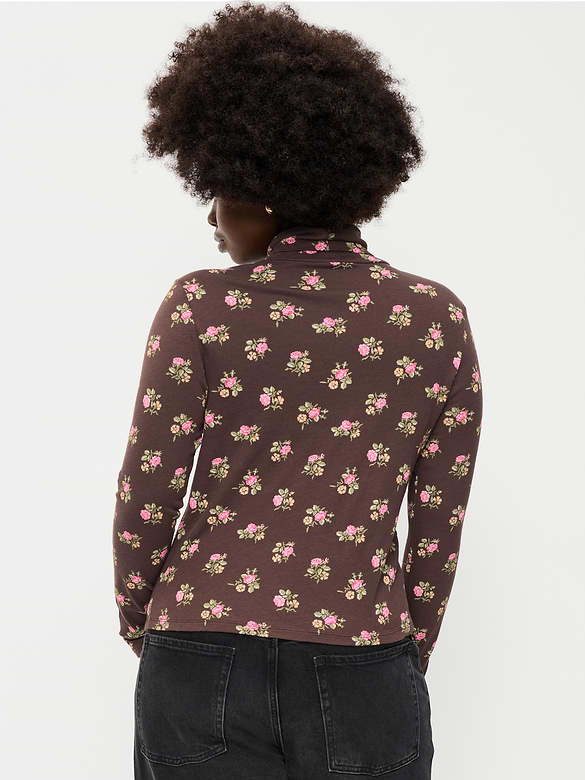 Slim-Fit Printed Turtleneck