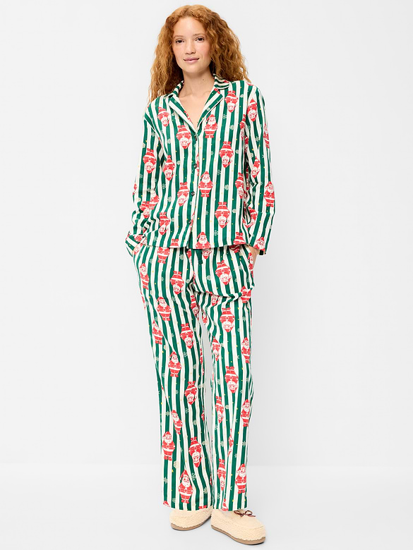 Printed Flannel Pajama Pant Set for Women
