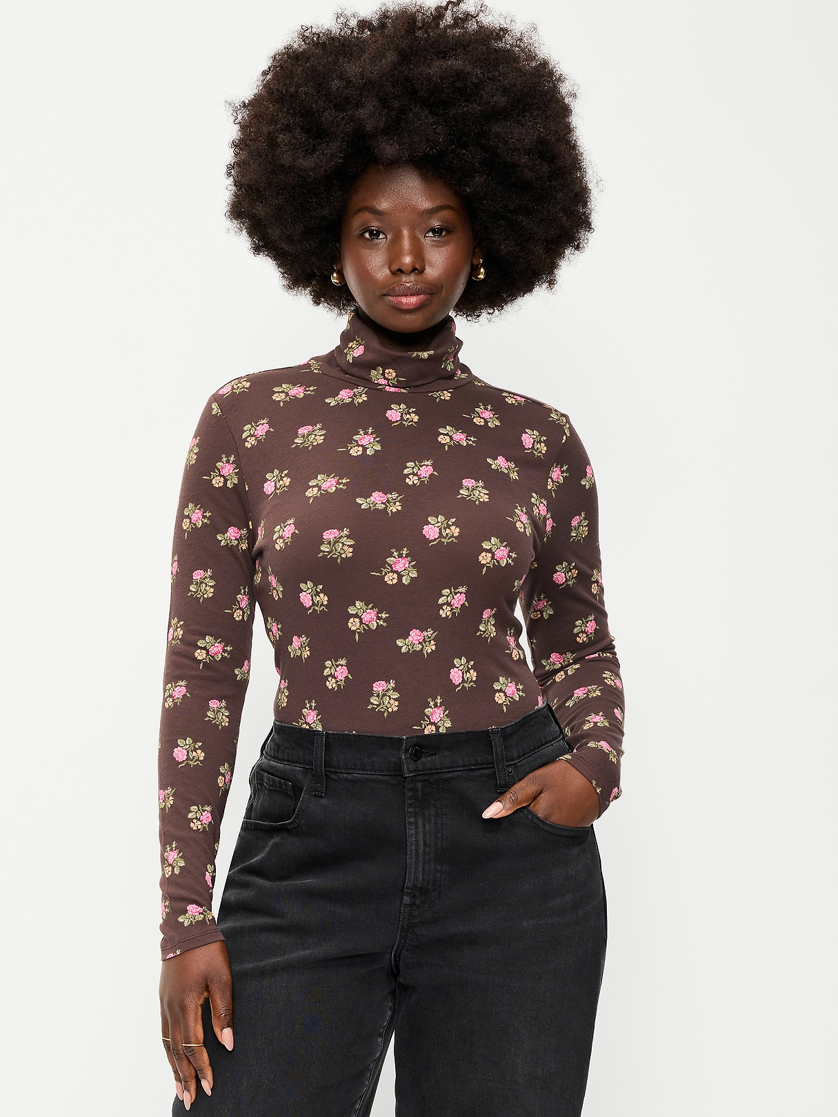 Slim-Fit Printed Turtleneck | Old Navy