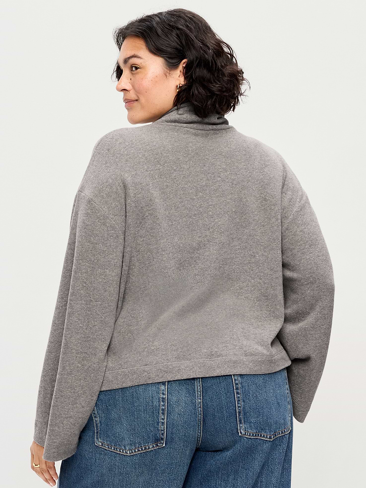Image 9 of 9, Long-Sleeve Oversized Turtleneck Sweater