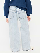 Image 2 of 4, Low-Rise Baggy Ripped Wide-Leg Jeans for Girls