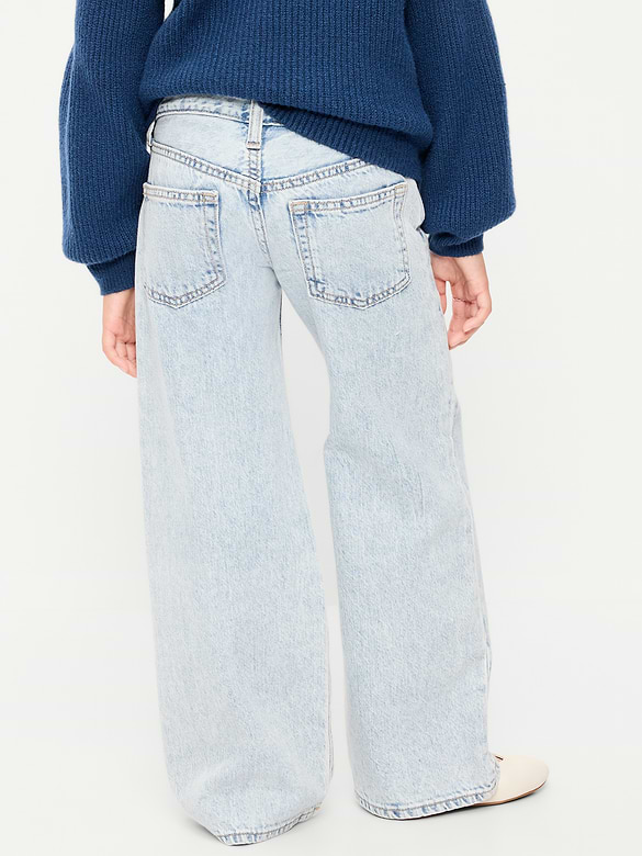 Low-Rise Baggy Ripped Wide-Leg Jeans for Girls