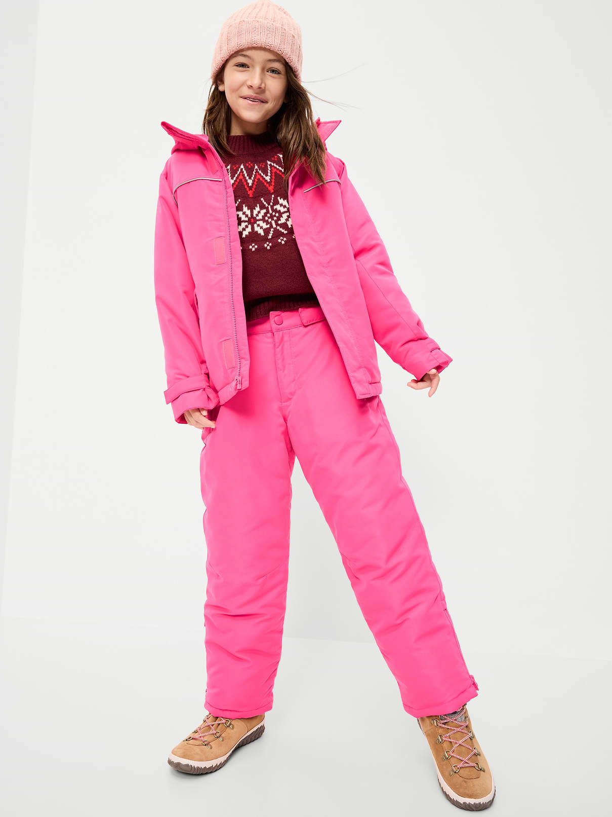 Image 1 of 4, snap-button closure, adhesive secure-close straps along waist, zip fly, single adhesive secure close welt pocket at back, diagonal zippered welt pockets, zippered side panels at ankles for added ventilation, hidden interior storm cuffs, Product #908587
