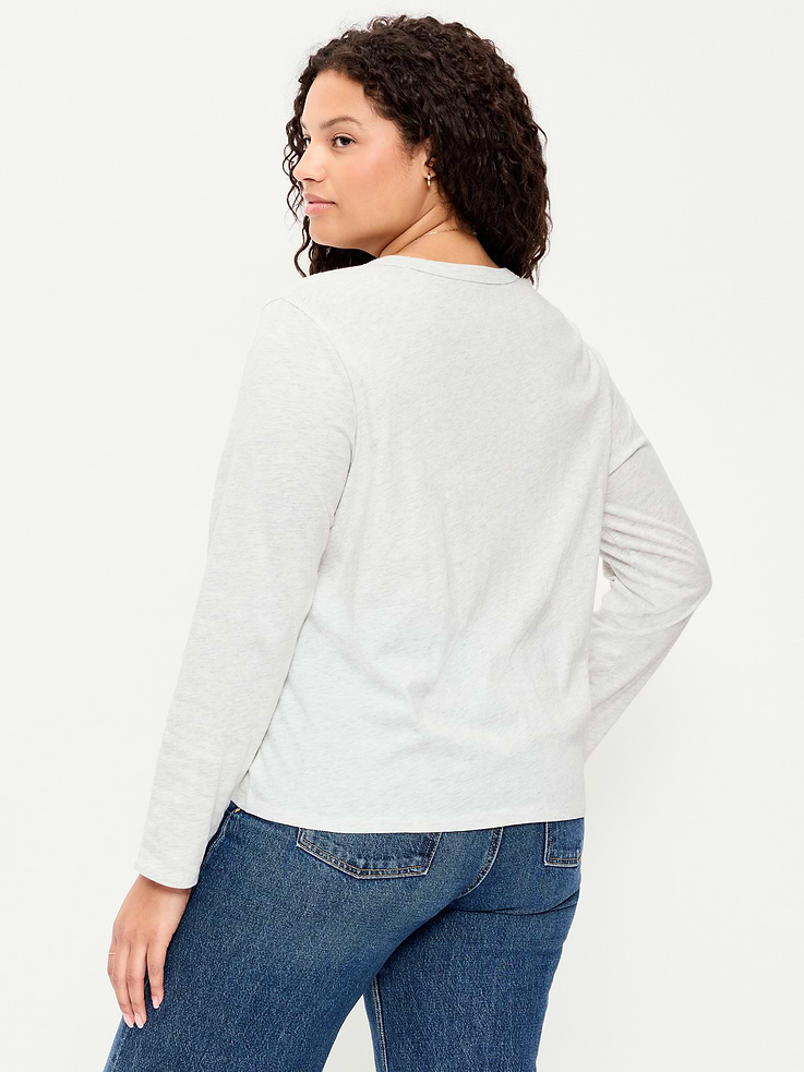 L'image numéro 8 présente T-shirt ras du cou passe-partout à manches longues