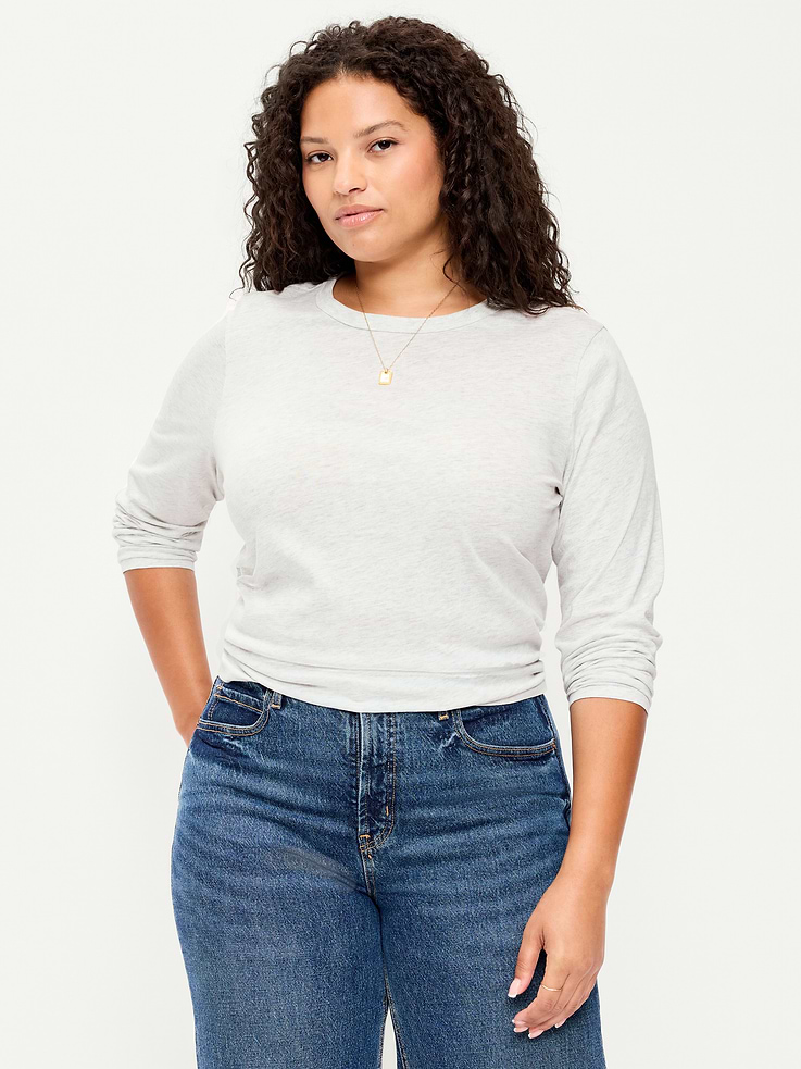 L'image numéro 7 présente T-shirt ras du cou passe-partout à manches longues