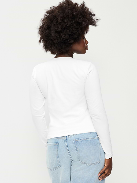 Hug Double-Layer Crew-Neck Long-Sleeve Top