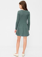 Image 2 of 4, CozePlush Fit and Flare Long-Sleeve Dress for Girls