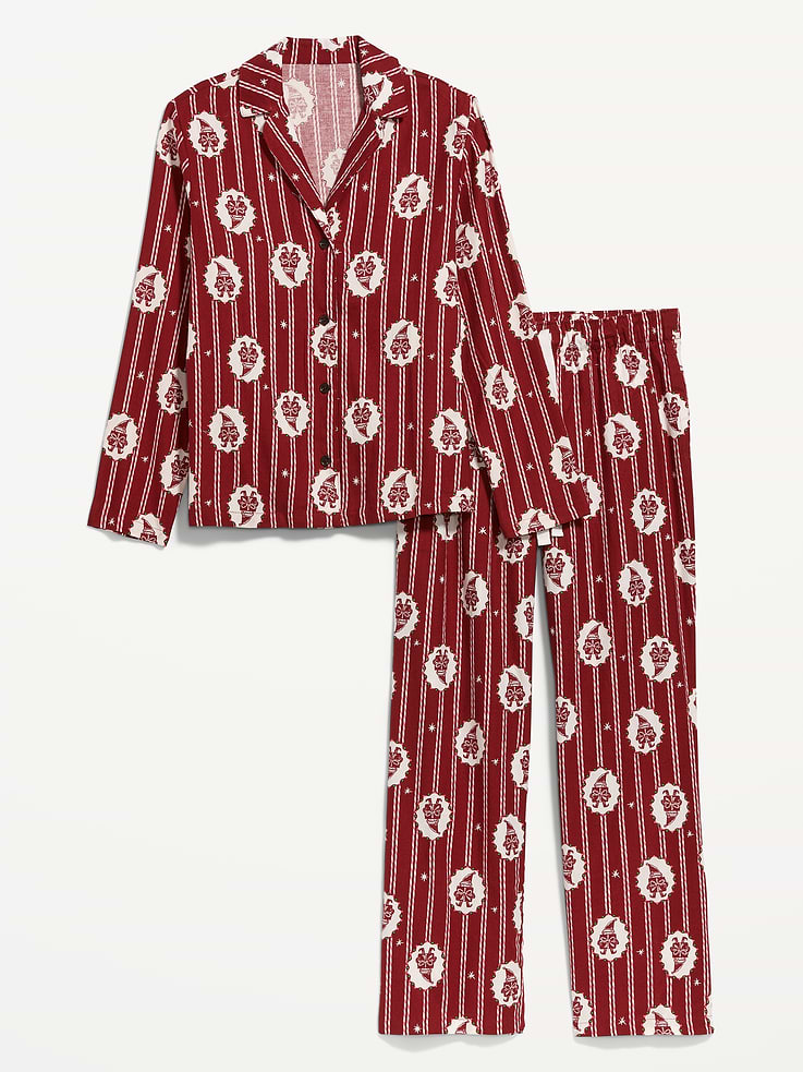 Image 3 of 7, Printed Flannel Pajama Pants Set for Women