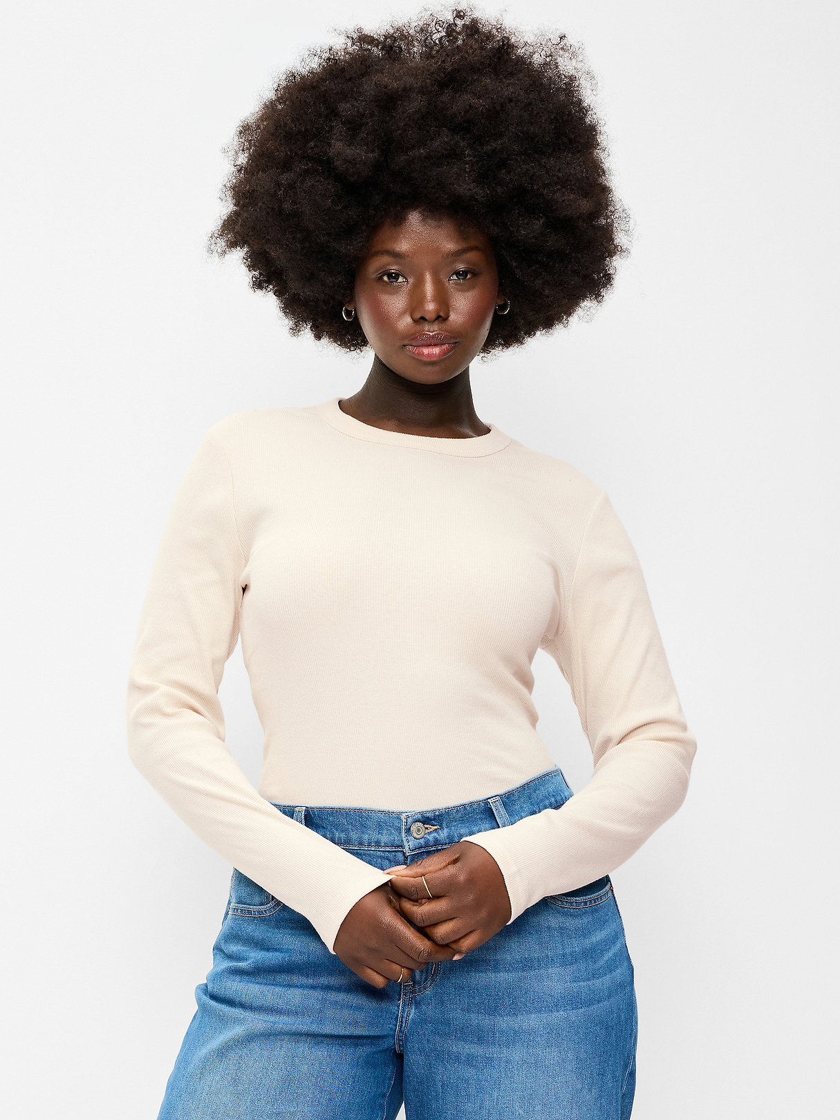 Snug Long-Sleeve Ribbed T-Shirt | Old Navy