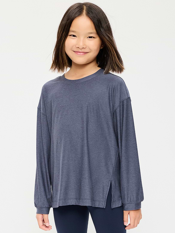 CloudMotion Long-Sleeve Tunic T-Shirt for Girls