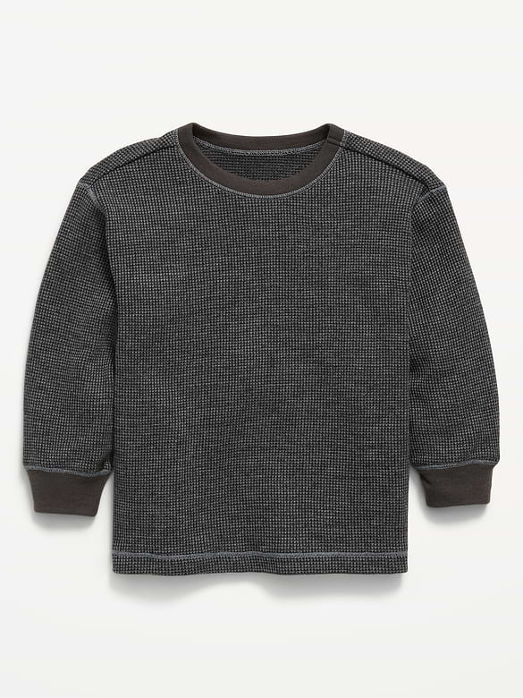 Long-Sleeve Waffle Knit T-Shirt for Toddler Boys