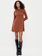 Image 1 of 2, high mock neck, long bell sleeves, swing skirt, Product #911012
