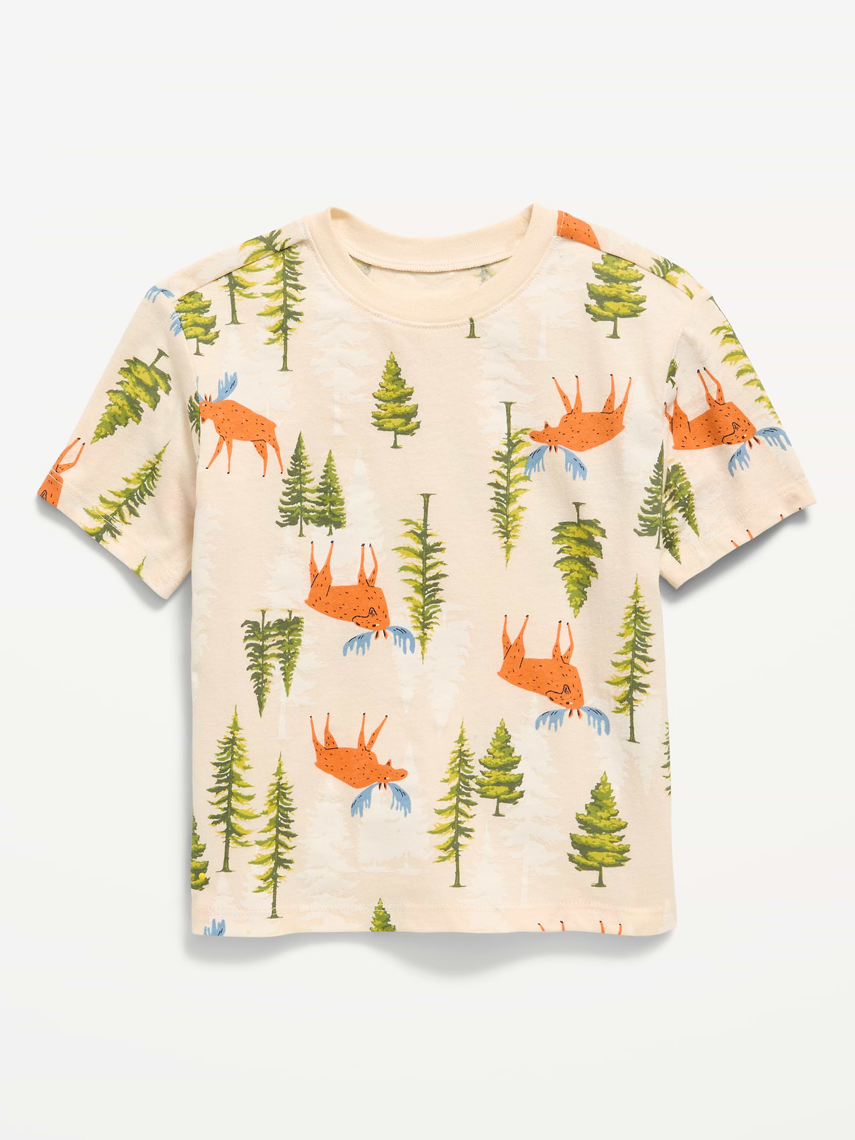 Image 1 of 1, crew neck, short sleeves, drop shoulders, all-over print, Product #910931