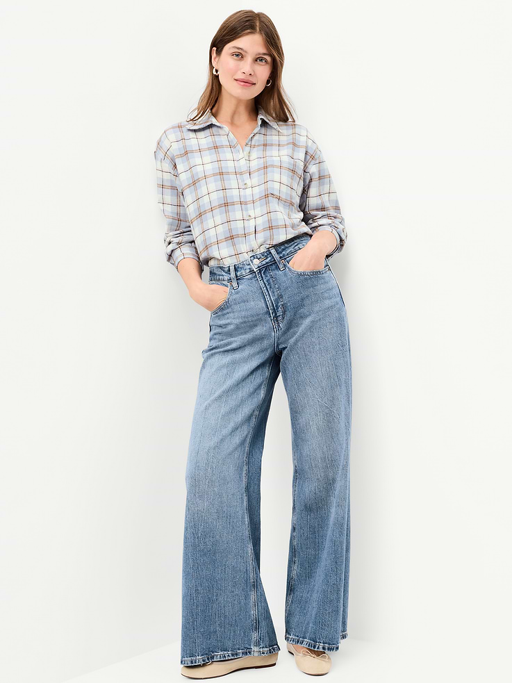 Image number 3 showing, Oversized Button-Down Boyfriend Flannel Shirt