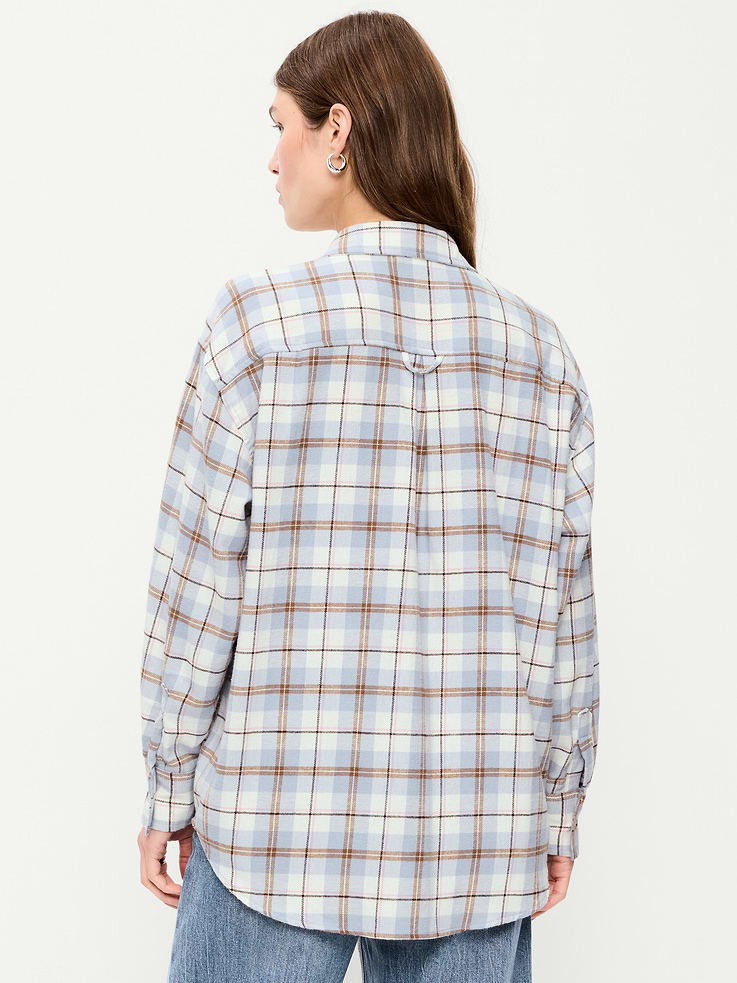 Image number 2 showing, Oversized Button-Down Boyfriend Flannel Shirt