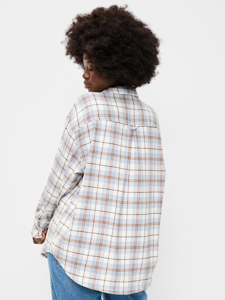 Image number 6 showing, Oversized Button-Down Boyfriend Flannel Shirt