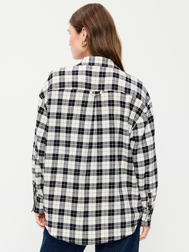 Image number 2 showing, Oversized Button-Down Boyfriend Flannel Shirt