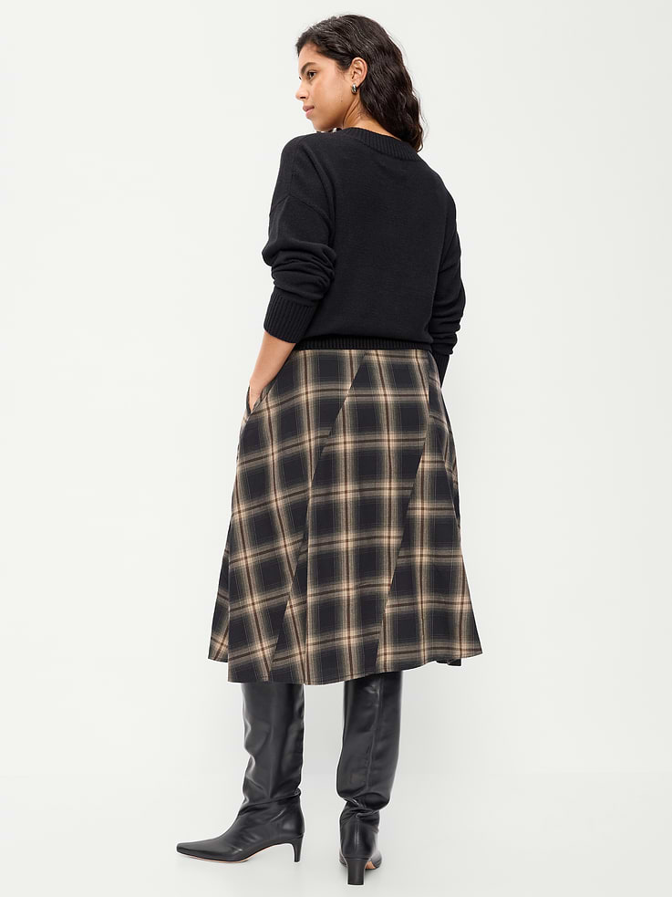 Image 6 of 8, Plaid Midi Skirt