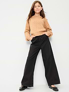 L'image numéro 3 présente Pantalon en denim coupe très généreuse à jambe large à taille extensible pour fille