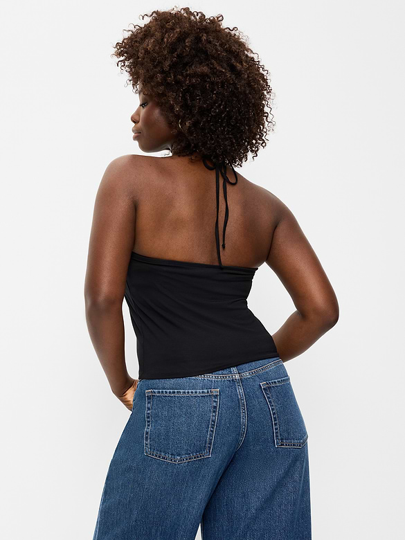 Tie-Neck Rosette Tube Top